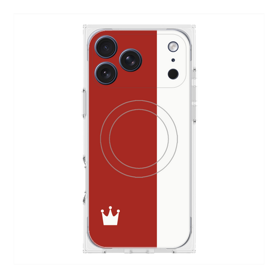 プレミアムスクエアケース with MagSafe［ CASEPLAY Bi-Colors Red & White - ケースプレイ・バイカラー レッド＆ホワイト ］