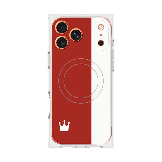 プレミアムスクエアケース with MagSafe［ CASEPLAY Bi-Colors Red & White - ケースプレイ・バイカラー レッド＆ホワイト ］