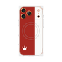 プレミアムスクエアケース with MagSafe［ CASEPLAY Bi-Colors Red & White - ケースプレイ・バイカラー レッド＆ホワイト ］