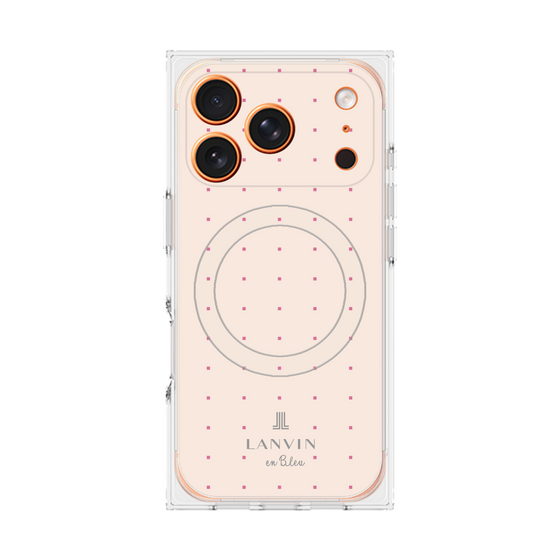 プレミアムスクエアケース with MagSafe［ LANVIN en Bleu Tiny dots Pink - ランバン ドット ピンク ］
