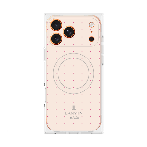 プレミアムスクエアケース with MagSafe［ LANVIN en Bleu Tiny dots Pink - ランバン ドット ピンク ］
