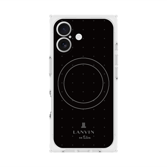 プレミアムスクエアケース with MagSafe［ LANVIN en Bleu Tiny dots Black - ランバン ドット ブラック ］