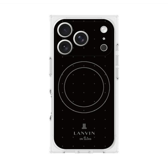 プレミアムスクエアケース with MagSafe［ LANVIN en Bleu Tiny dots Black - ランバン ドット ブラック ］