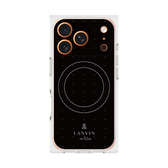 プレミアムスクエアケース with MagSafe［ LANVIN en Bleu Tiny dots Black - ランバン ドット ブラック ］