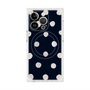 プレミアムスクエアケース with MagSafe［ 水彩ドット・レトロカラー - Navy ］