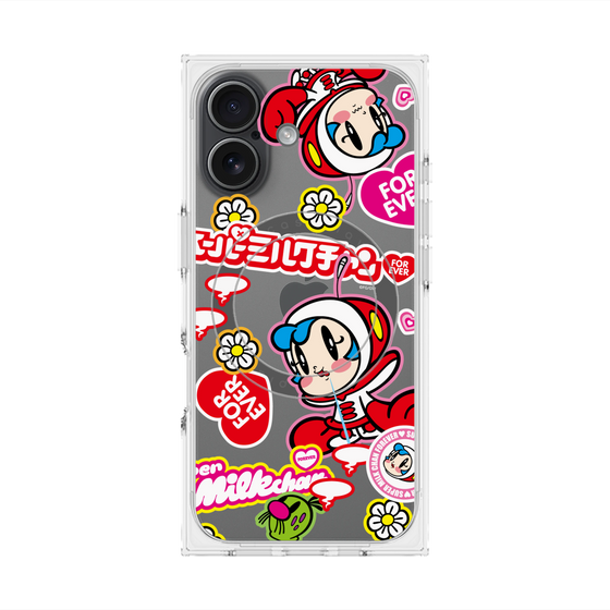 プレミアムスクエアケース with MagSafe［ スーパーミルクチャンFOREVER♥ - ロゴ＆キャラ ］