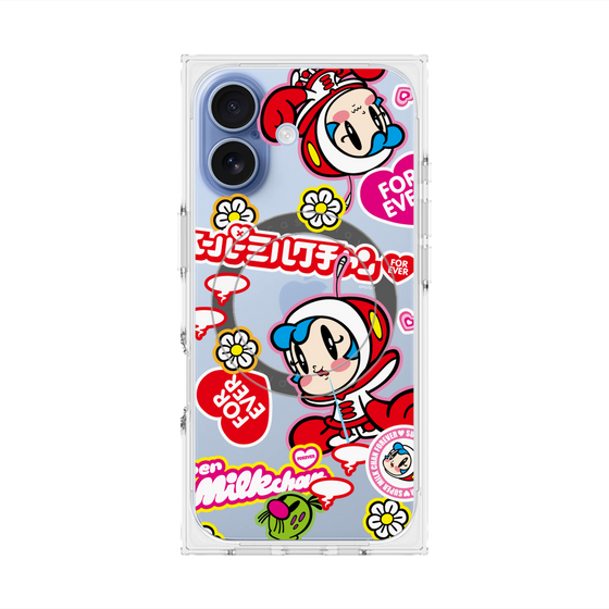プレミアムスクエアケース with MagSafe［ スーパーミルクチャンFOREVER♥ - ロゴ＆キャラ ］