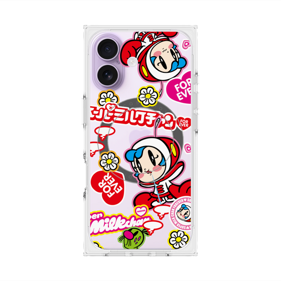 プレミアムスクエアケース with MagSafe［ スーパーミルクチャンFOREVER♥ - ロゴ＆キャラ ］