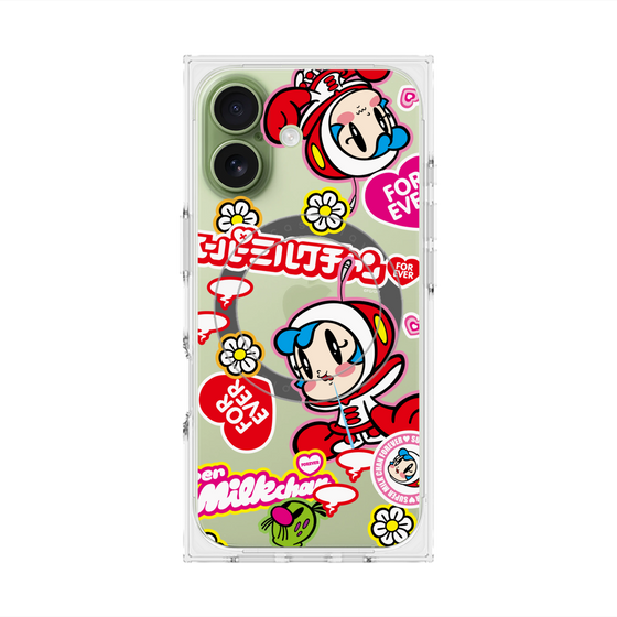 プレミアムスクエアケース with MagSafe［ スーパーミルクチャンFOREVER♥ - ロゴ＆キャラ ］