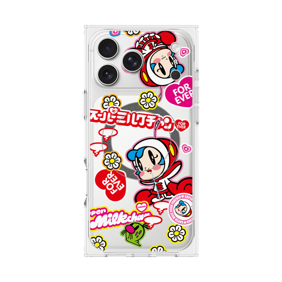 プレミアムスクエアケース with MagSafe［ スーパーミルクチャンFOREVER♥ - ロゴ＆キャラ ］