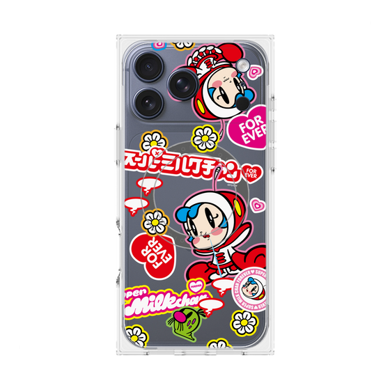 プレミアムスクエアケース with MagSafe［ スーパーミルクチャンFOREVER♥ - ロゴ＆キャラ ］