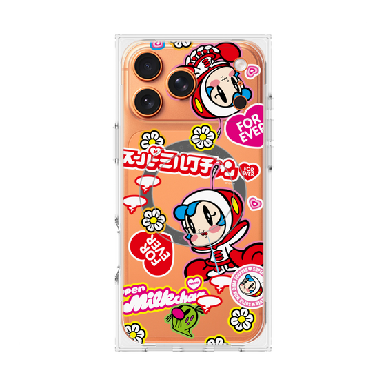 プレミアムスクエアケース with MagSafe［ スーパーミルクチャンFOREVER♥ - ロゴ＆キャラ ］