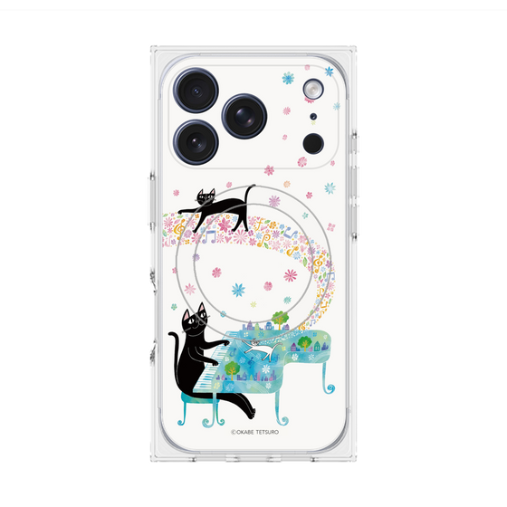 プレミアムスクエアケース with MagSafe［ おかべてつろう - 黒猫クロのとおりみち ］