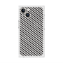 プレミアムスクエアケース with MagSafe［ Small Stripe - Gray × Black ］