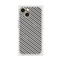 プレミアムスクエアケース with MagSafe［ Small Stripe - Gray × Black ］