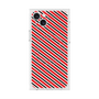 プレミアムスクエアケース with MagSafe［ Small Stripe - Red × Black ］