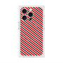 プレミアムスクエアケース with MagSafe［ Small Stripe - Red × Black ］
