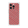 プレミアムスクエアケース with MagSafe［ Small Stripe - Red × Black ］