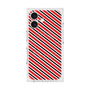 プレミアムスクエアケース with MagSafe［ Small Stripe - Red × Black ］