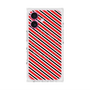 プレミアムスクエアケース with MagSafe［ Small Stripe - Red × Black ］