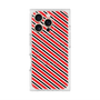 プレミアムスクエアケース with MagSafe［ Small Stripe - Red × Black ］