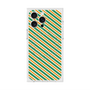 プレミアムスクエアケース with MagSafe［ Small Stripe - Green × Orange ］