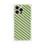 プレミアムスクエアケース with MagSafe［ Small Stripe - Green × Orange ］