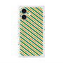 プレミアムスクエアケース with MagSafe［ Small Stripe - Green × Orange ］