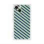 プレミアムスクエアケース with MagSafe［ Small Stripe - Navy × Green ］