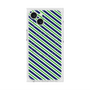 プレミアムスクエアケース with MagSafe［ Small Stripe - Navy × Green ］