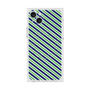 プレミアムスクエアケース with MagSafe［ Small Stripe - Navy × Green ］