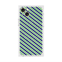 プレミアムスクエアケース with MagSafe［ Small Stripe - Navy × Green ］