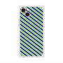 プレミアムスクエアケース with MagSafe［ Small Stripe - Navy × Green ］