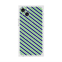 プレミアムスクエアケース with MagSafe［ Small Stripe - Navy × Green ］