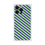 プレミアムスクエアケース with MagSafe［ Small Stripe - Navy × Green ］