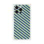 プレミアムスクエアケース with MagSafe［ Small Stripe - Navy × Green ］