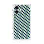 プレミアムスクエアケース with MagSafe［ Small Stripe - Navy × Green ］