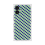 プレミアムスクエアケース with MagSafe［ Small Stripe - Navy × Green ］