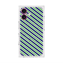 プレミアムスクエアケース with MagSafe［ Small Stripe - Navy × Green ］