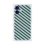 プレミアムスクエアケース with MagSafe［ Small Stripe - Navy × Green ］