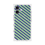 プレミアムスクエアケース with MagSafe［ Small Stripe - Navy × Green ］