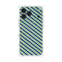 プレミアムスクエアケース with MagSafe［ Small Stripe - Navy × Green ］
