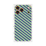 プレミアムスクエアケース with MagSafe［ Small Stripe - Navy × Green ］