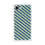 プレミアムスクエアケース with MagSafe［ Small Stripe - Navy × Green ］