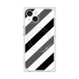 プレミアムスクエアケース with MagSafe［ Big Stripe - Black × Gray ］