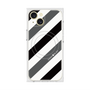 プレミアムスクエアケース with MagSafe［ Big Stripe - Black × Gray ］
