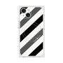 プレミアムスクエアケース with MagSafe［ Big Stripe - Black × Gray ］
