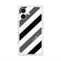 プレミアムスクエアケース with MagSafe［ Big Stripe - Black × Gray ］