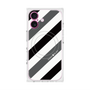 プレミアムスクエアケース with MagSafe［ Big Stripe - Black × Gray ］