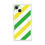 プレミアムスクエアケース with MagSafe［ Big Stripe - Green × Yellow ］
